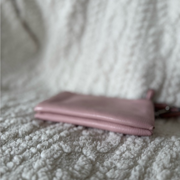 Vintage Coach Y2K Light Pink Pebbled Leather Wristlet Wallet Double Zipper - Picture 7 of 11